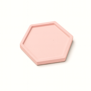 Blush Pink Hexagon Tea Coaster