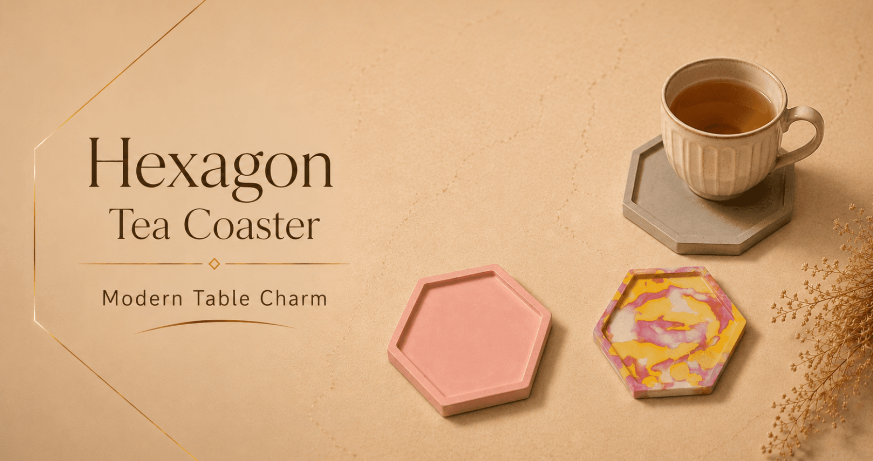 Hexagon Tea Coaster Banner